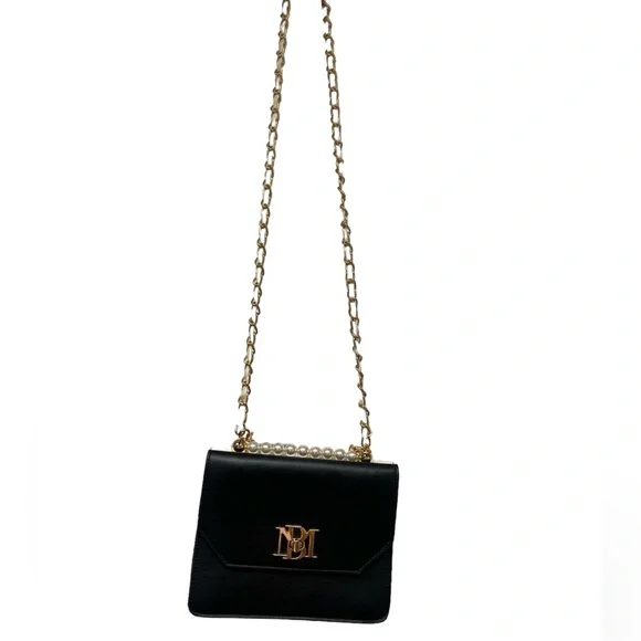 Badgley Mischka Double Sided Crossbody Bag Black & White Faux Pearls Two toned - Picture 4 of 7